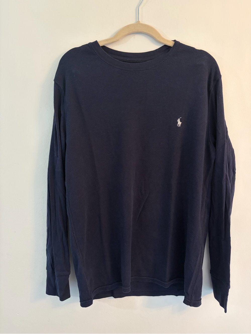 Polo by Ralph Lauren Navy Long Sleeve Thermal Tee with White Pony